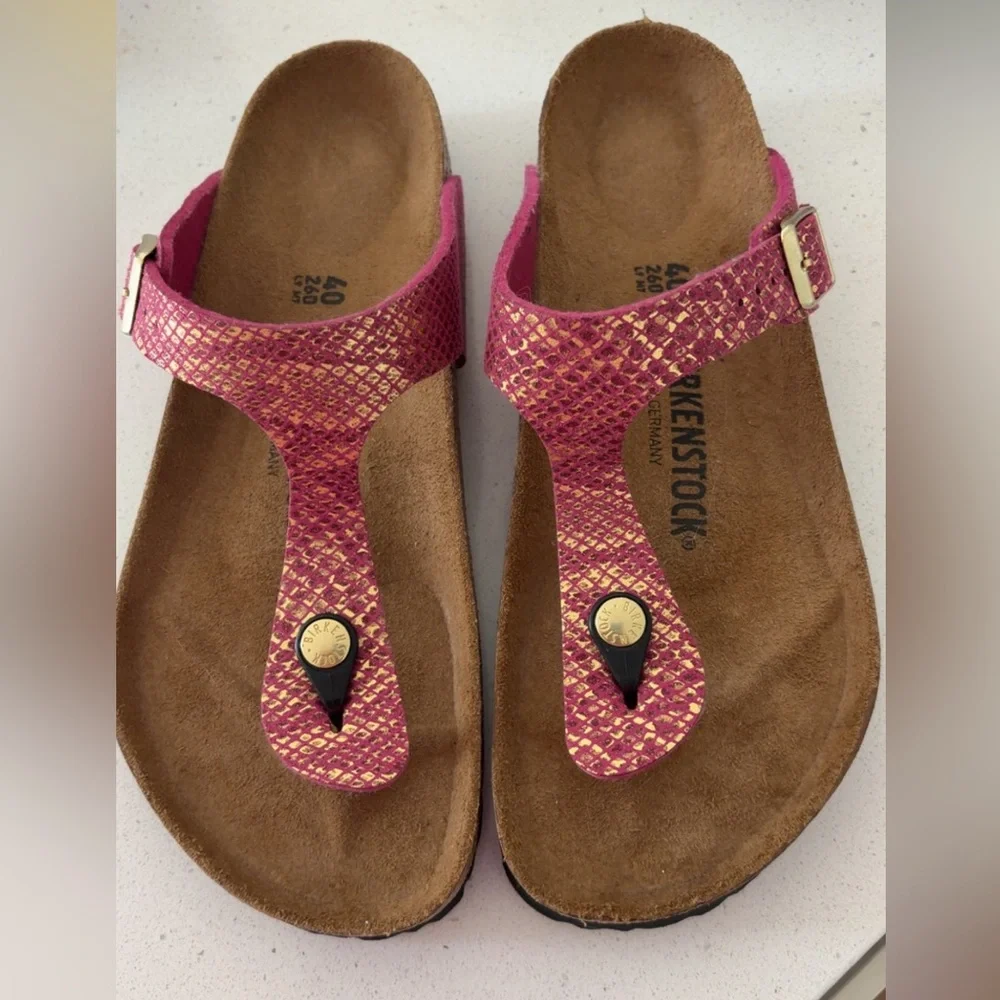 Pink Snakeskin Birkenstock Gizah New without tag or box